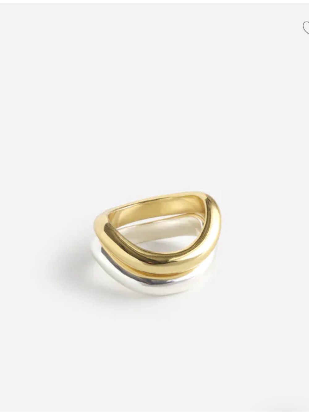 Madewell Two-Tone Curved Stackable Rings in Gold and Silver